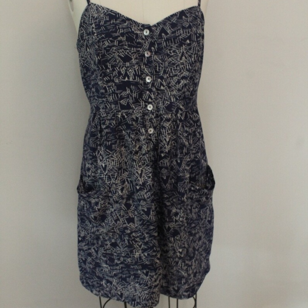 2000's Y2K Jump! Brand Navy and White Button Front Dress